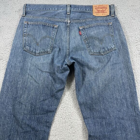 S Levis Jeans Mens 34x29 Blue 527 Slim‎ Bootcut Western Cowboy Denim - Picture 9 of 12